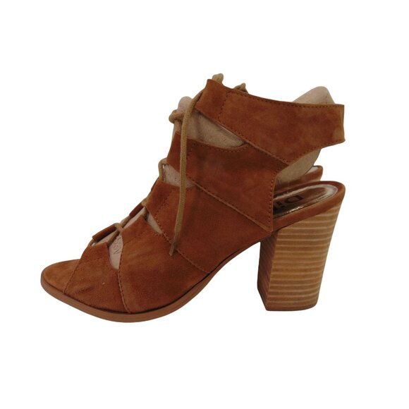 Diba True Tren Dee Brown Suede Lace Up Heels Size 10 Gladiator Shoes Lace Up - Picture 3 of 11